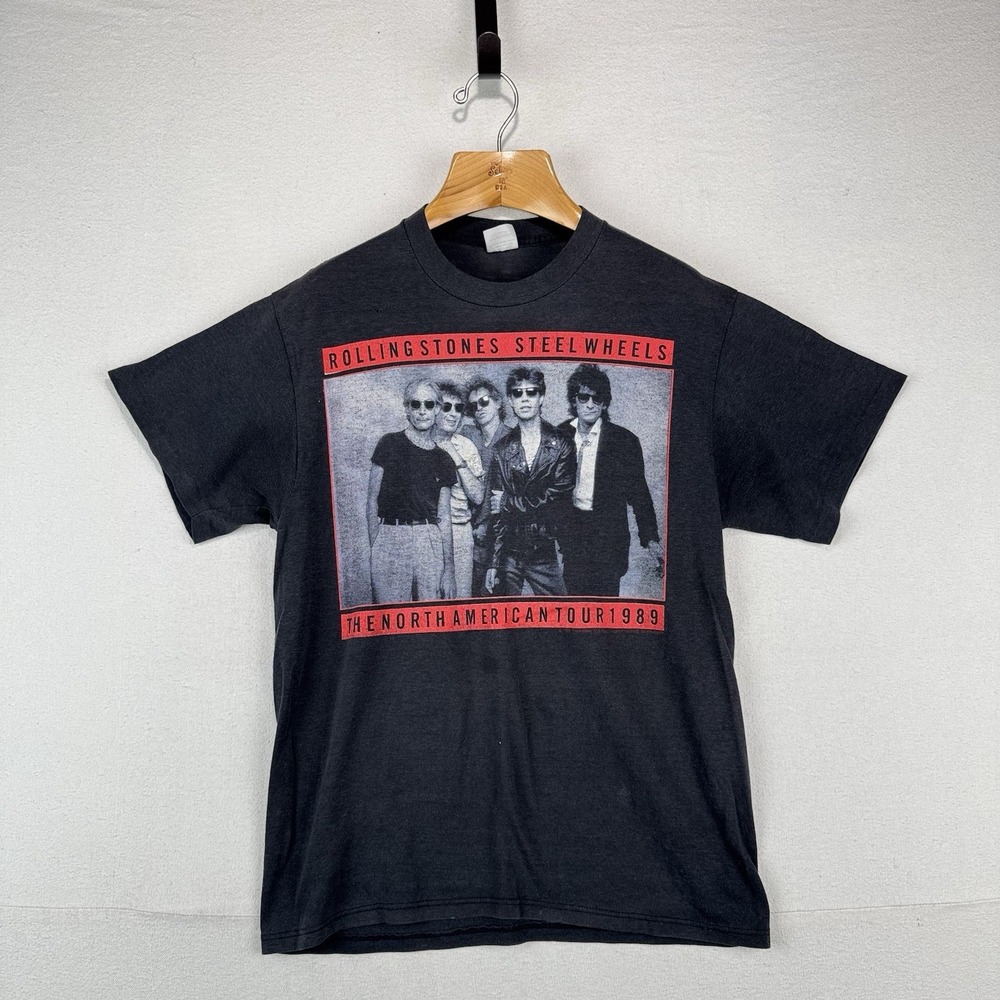 Vintage 1989 The Rolling Stones Steel Wheels Tour T-Shirt Mens XL Made USA